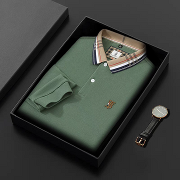 Elite Grandline Crest Plaid-Collar Polo T-Shirt