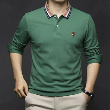 Elite Grandline Crest Plaid-Collar Polo T-Shirt