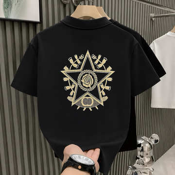 Noir Crest Emblem Polo T-Shirt