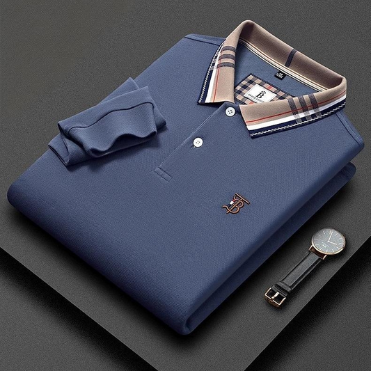 Elite Grandline Crest Plaid-Collar Polo T-Shirt