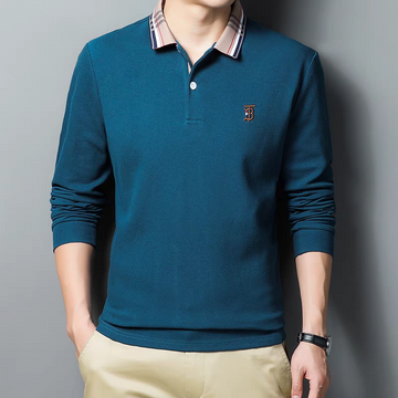 Heritage Plaid Trim Emblem Polo